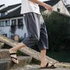 Summer Men's Cotton Linen Short Pants Solid Color Shorts Large Lightweight Shorts Men Beach Shorts for Men Breathable Sweatpants