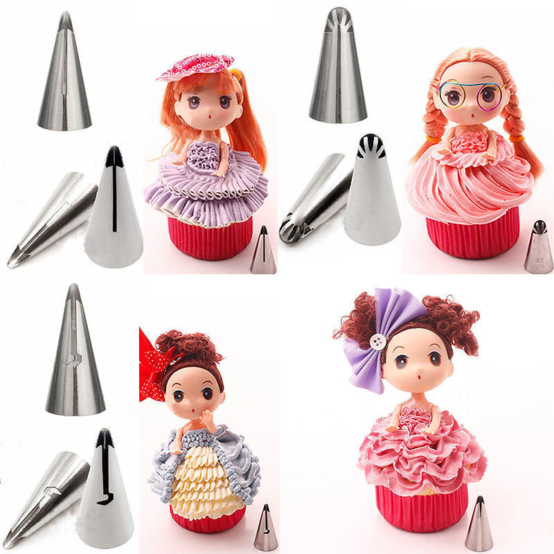 Dolls Dress Korean Bobbi Ruffle Icing Piping Tips Stainless (7 Pcs Lot)