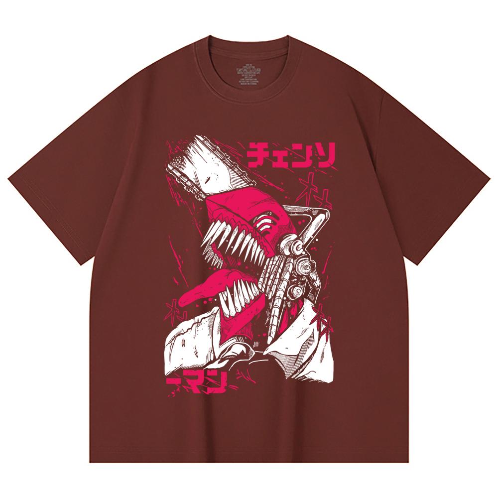 230 Gsm 100% Cotton Chainsaw Man V16 Denji Print Unisex Heavy Cotton T Shirt