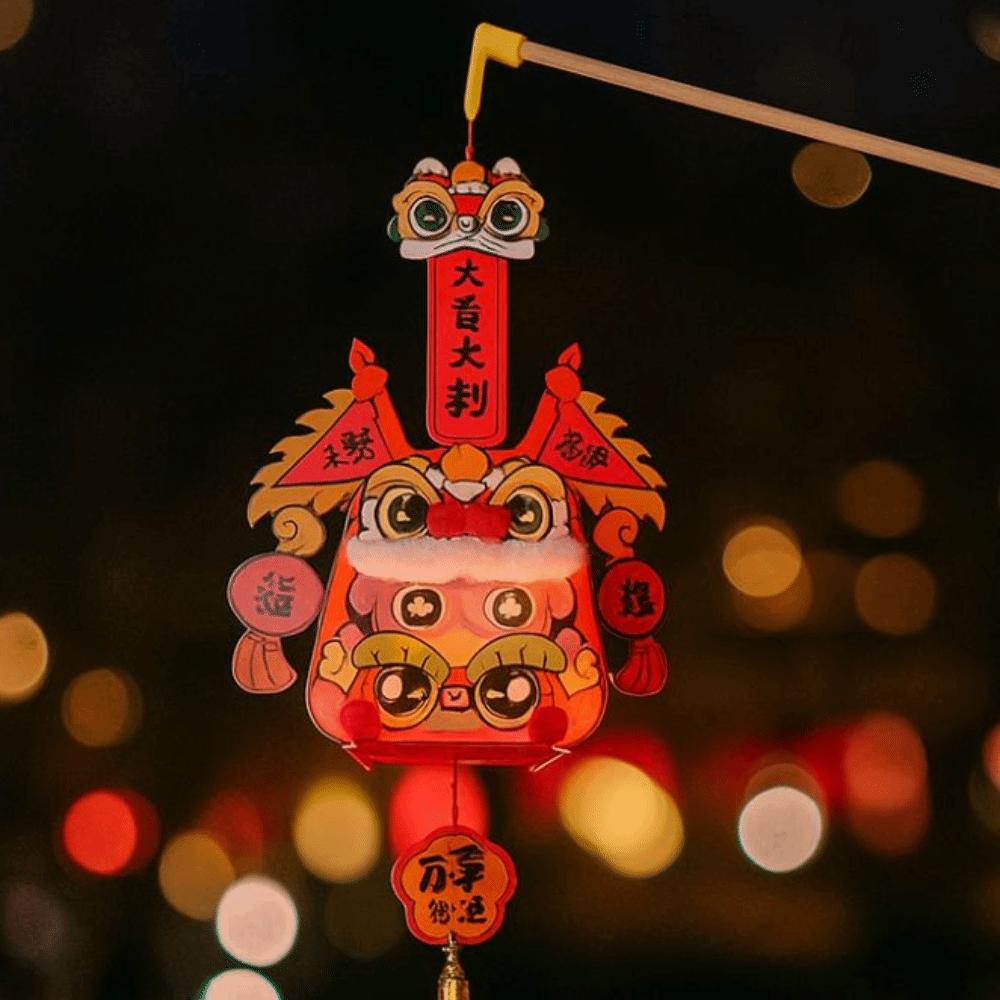 Chinese Style Portable Rabbit Lantern Handmade Handheld Rabbit Lantern  School Project