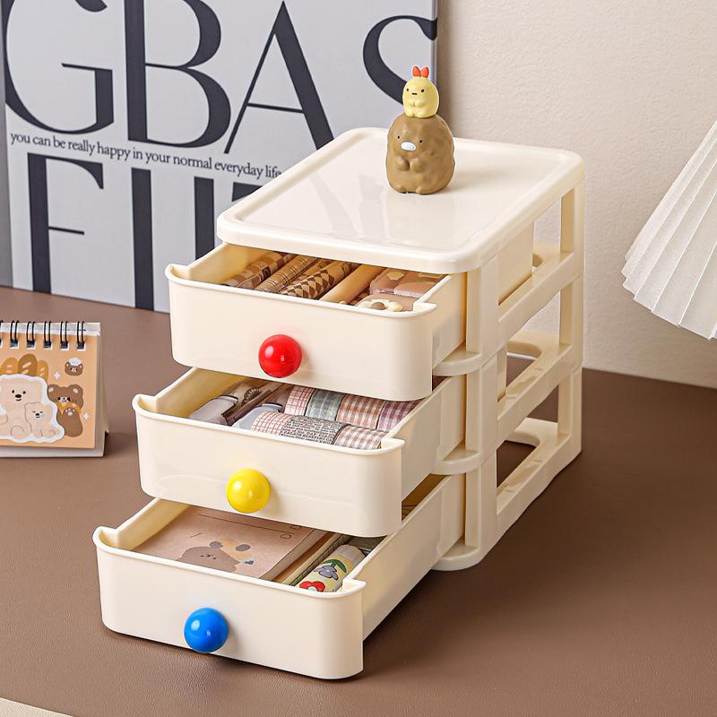 Drawer storage box Desktop dopamine stationery Storage box Station Cute multi-layer large-capacity finishing rack