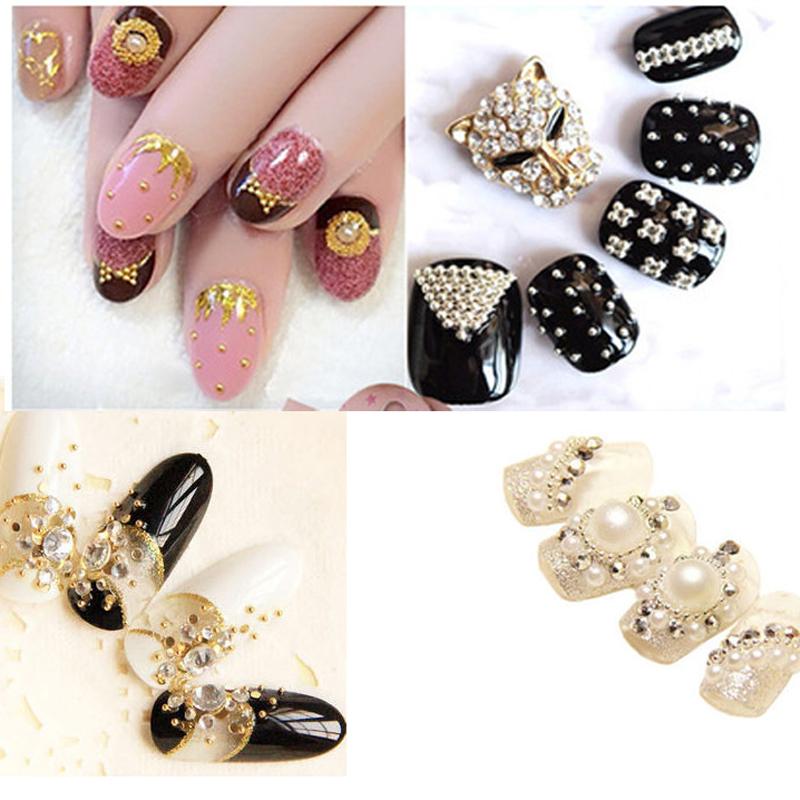 50g 1mm Charm Beads Nail Art Decoration Studs Micro Ball Steel Caviar Metal Ball Gold Silver