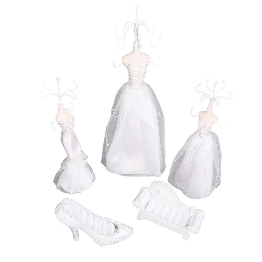 5pcs Jewelry Display Stand Set High Heels Models Sofa Home Display Rack Showcase for Necklace