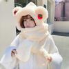 Hat Scarf Gloves One Female Winter Baby Cute Bear Three Sets Of Warm Plush Siamese Hat