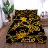 Luxury Baroque Pattern Bedding Set Golden Duvet Cover Set Twin Double Queen King Size Comforter Cover Set for Gift Bed Linen