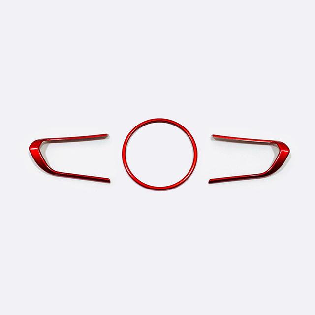 For Mazda 3 CX-30   Accessories ABS Carbon fibre/Red/Matte Car Steering Wheel Switch Button Frame Cover Trim Car