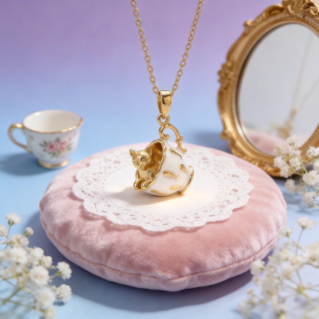 Animal Charm Necklace With Bunny Cat Fox Pendant For Women Gift