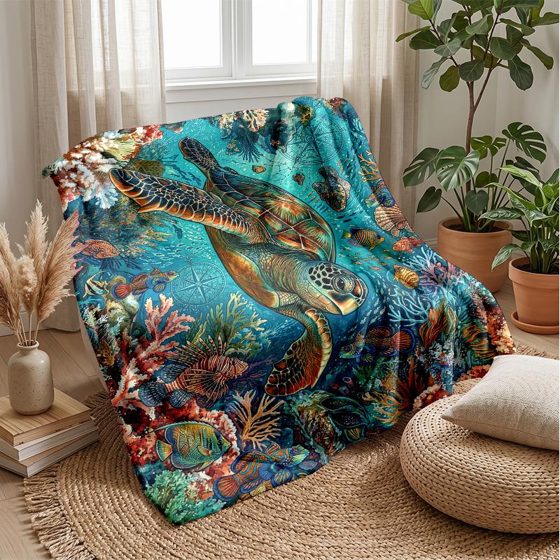 Underwater Sea Adventure Theme blanket Lightweight Warm Flannel Blanket Decorative Throw Blanket for Home Decoration