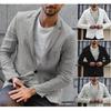 Men's Spring and Autumn Long Sleeved Loose Cotton and Linen Suit Jacket, Single Row One Button Slim Fit Casual Top