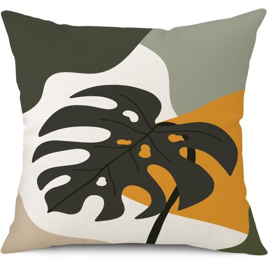 

Modern Simple Solid Color Geometric Abstract Plant Pillowcase Home Decoration Sofa Bed Head Cushion
