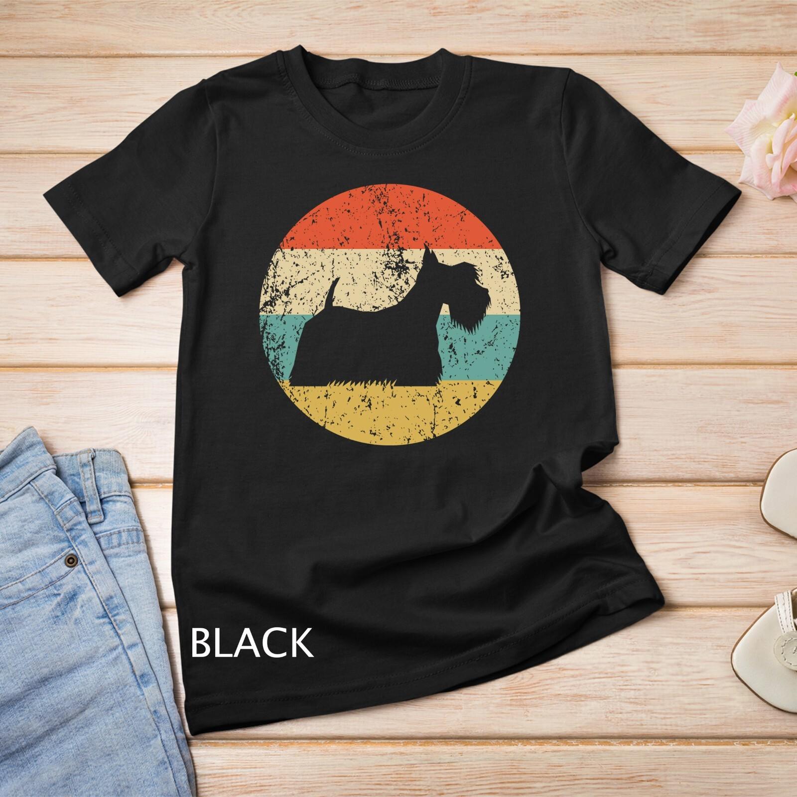 Scottish Terrier - Vintage Retro Scottie Dog Unisex T-Shirt Mens Womens Tees Top S