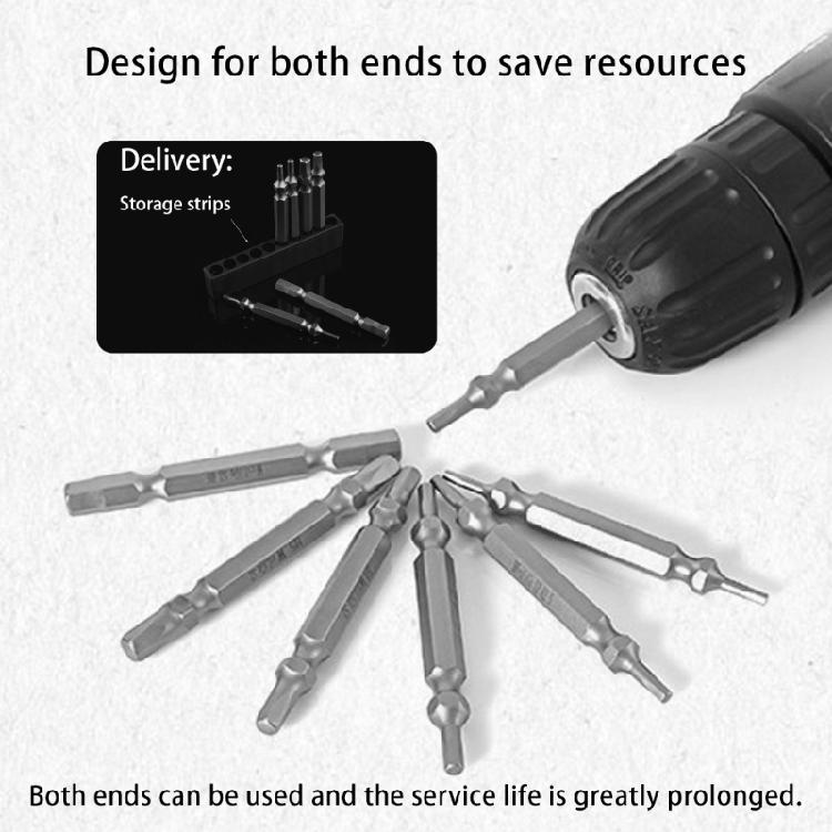 Pack Of 6 Sturdy Magnetic Double Head Hex Bits High Strength Alloy Steel Magnetic Hex Bits For Versatile Applications
