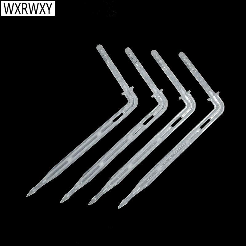 100pcS White 4/7 arrow dropper drip Arrow Emitter Curved Arrow Dripper Plants Bend Sprinklers Micro Irrigation System for 4/7m