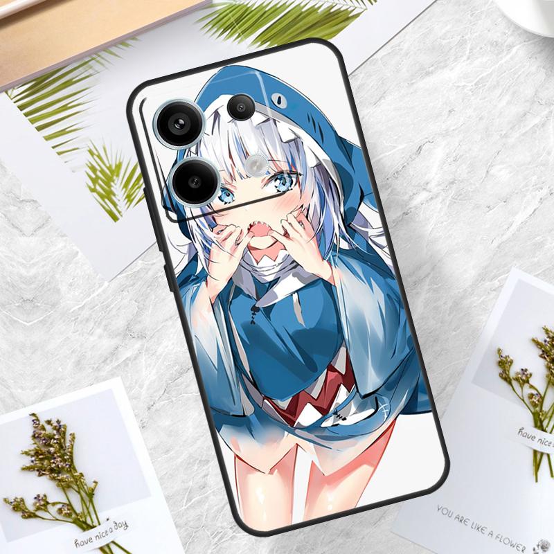 Anime Hololive Gawr Gura Case For Xiaomi Redmi Note 13 14 Pro 12 11 10 15 Pro Plus Redmi 15 10C 12C 13C 14C 15C Cover