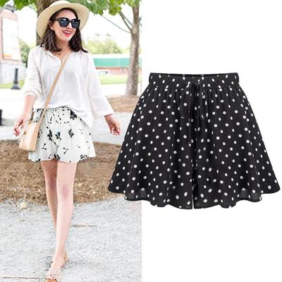 Falda-pantalón de pierna ancha para mujer, verano, nueva versión coreana, de cintura alta, talla grande, holgada, estilo A, culotte