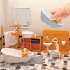 Detailed Plastic Miniature Furniture with Accessories for 1/12 Dollhouses Living Room Bathroom Kitchen Scene Decoration
