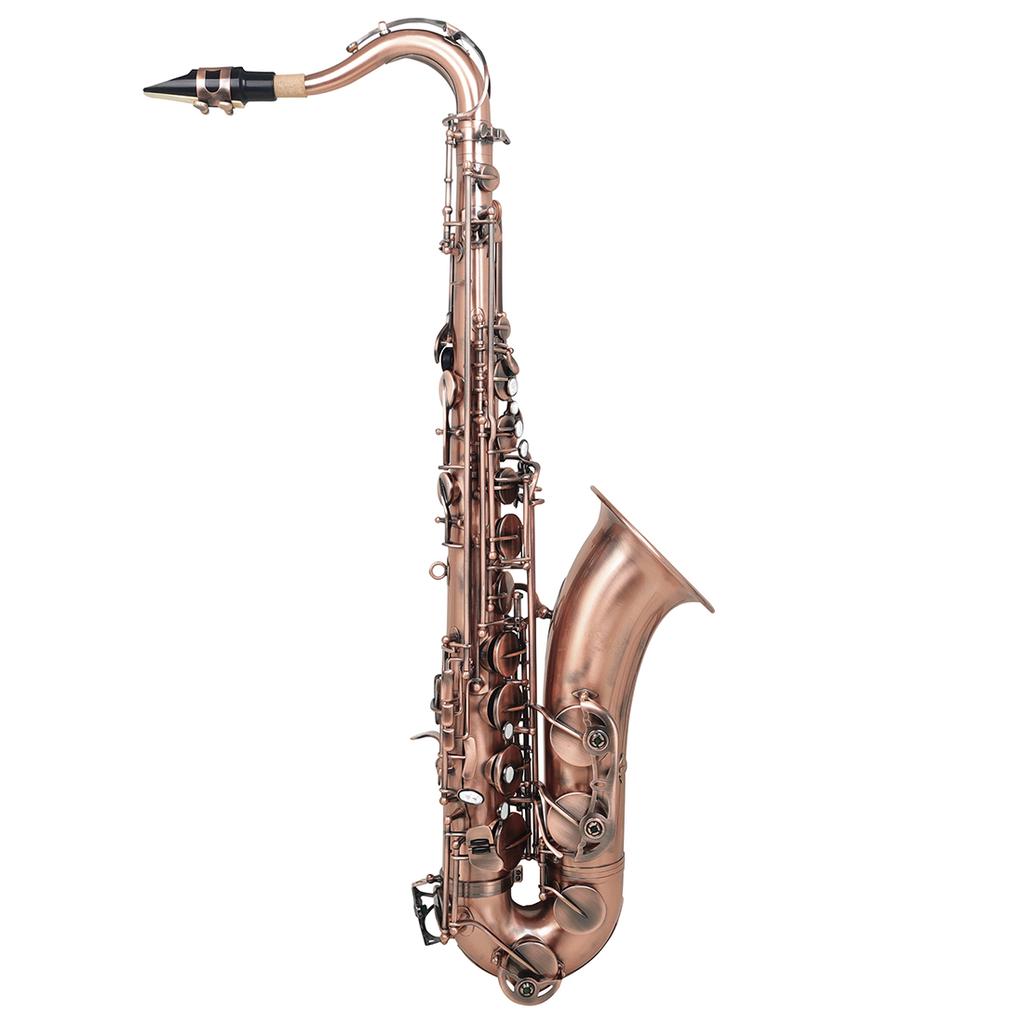 SLADE Tenor Saxophone Bb Red Brass Engraving White Shell Sax Professional Tenor Saxophone Woodwind Instrumental Set Band Bag