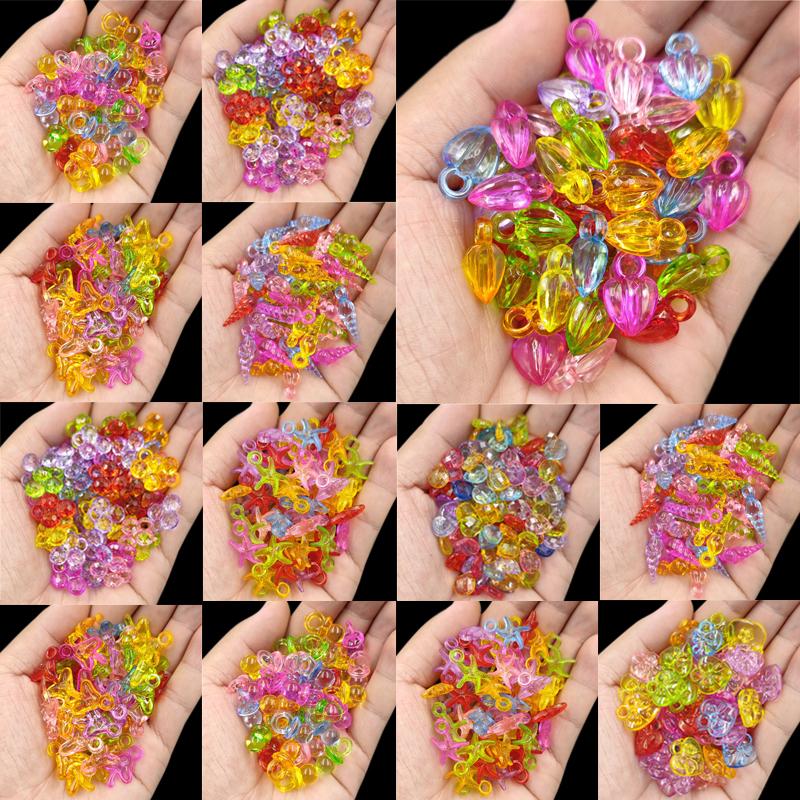 Loose Beads For Jewelry Making Necklace Bracelet Transparent Drop Heart Arrow 20/40Pcs Mixed Colours Pendant Wholesale DIY Crafts  Beads