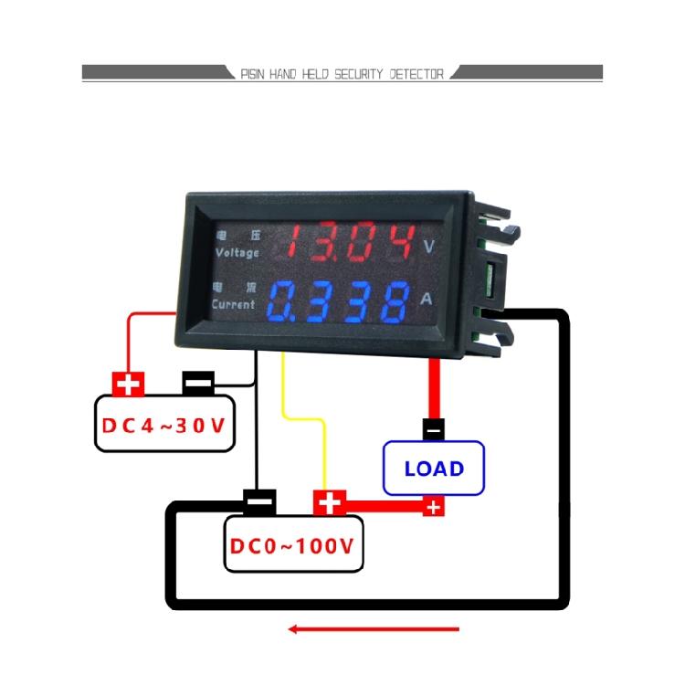 LED Voltmeter Ammeter Red & Blue Digital Multimeter Display Voltage Current Test