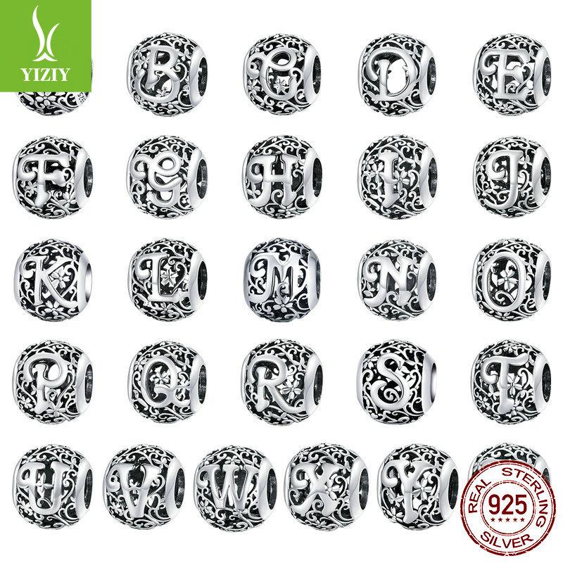 Mori 26 Letter T Jewelry Accessories, Fashion Smear S925 Silver Diy Beads Scc1444-T