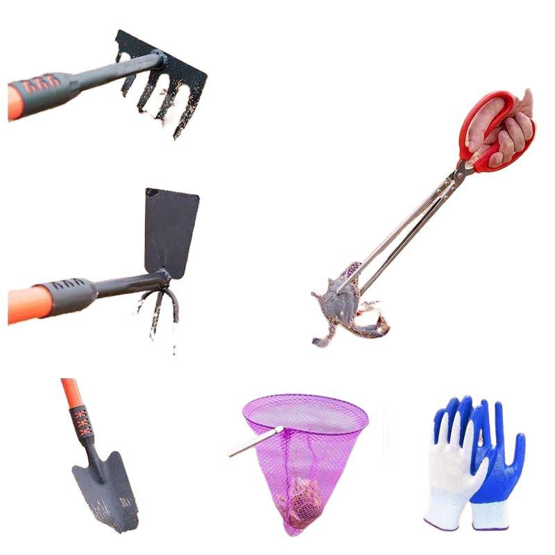 Tide-Chaser Kids' Beach Play Set: Includes Sand Shovel, Rake, Clam & Crab Tools.