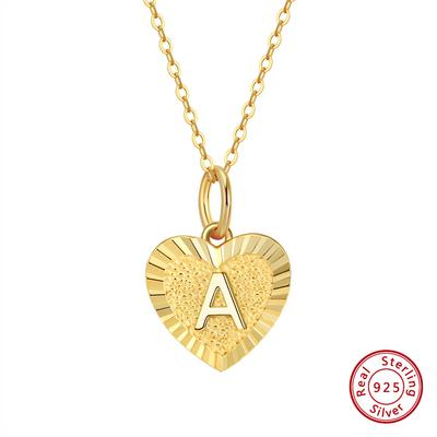 Bijoux Collier en Argent Sterling S925 Lettres A-Z Style Européen et Américain Argent Pigmenté Or