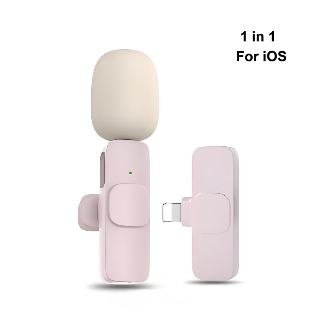 2.4G Wireless Lavalier Microphone Audio Video Recording Mini Mic with Receiver for iPhone Android Live Broadcast Gaming Phone