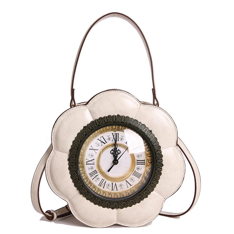 Women's bag fashion personality clock messenger bag European and American creative clock shape three-dimensional portable shoulder bag
