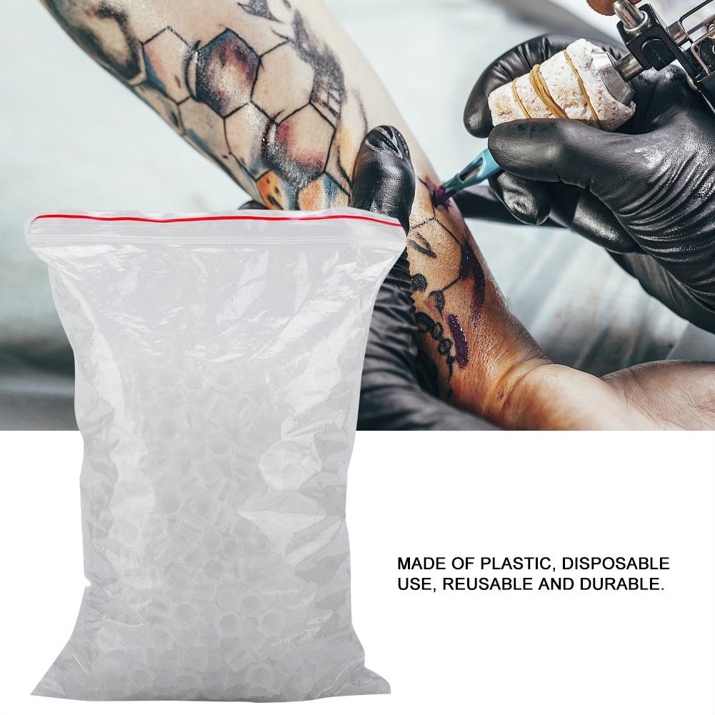 1000Pcs/Set Professional Feptagon Tattoo Ink Cup Plastic Tattoo Pigment Holder