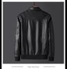 Men's Plus Size Embroidered Leather Baseball Jacket with Velvet, Trendy Spring & Autumn Outerwear.