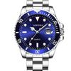 Men's Green Water Ghost Quartz Watch with Calendar & Steel Band