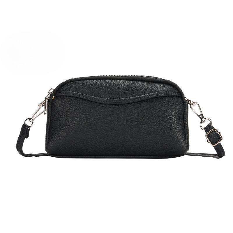 Новая ретро женская сумка - Двухсекционная сумка-кроссбоди на молнии для телефона универсальная ручная сумка через плечо для повседневного стиля чёрный 1400₽