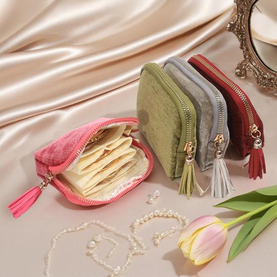 Sac à Bijoux Grande Capacité Fermeture Éclair Portable Organisateur de Bijoux de Voyage Multi-Compartiments Pochette de Rangement pour Bijoux