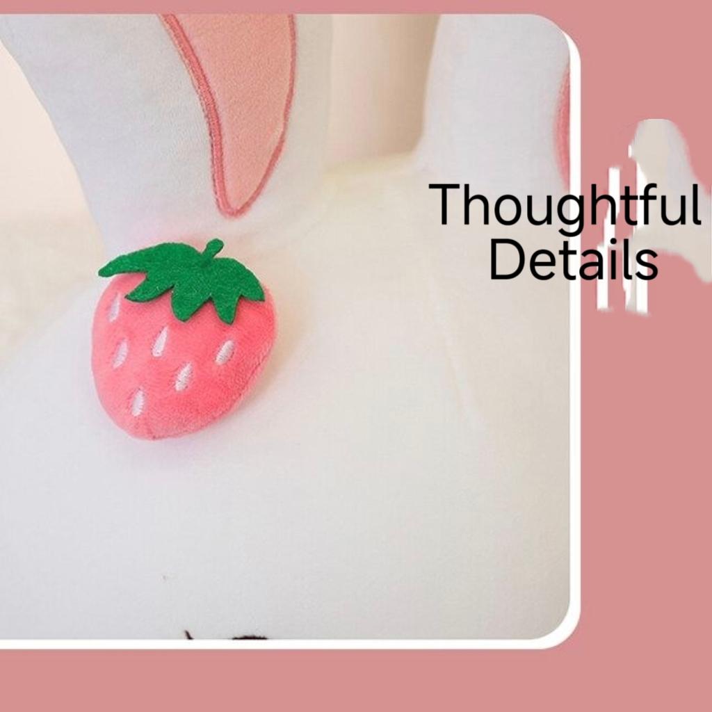 Peluche Lapin Mignon Animal en Peluche Lapin Doux Poupée Lapin Kawaii Oreiller de Sommeil Cadeau d'Anniversaire pour Enfants Filles Lapin Doux et Câlin pour Vous