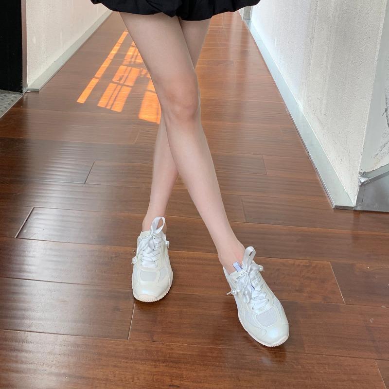 Sheepskin version~ Leather flat-bottomed mesh breathable and lightweight versatile ballet sports and leisure shoes women