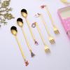 6 Christmas coffee spoons stainless steel Christmas tree snowman Christmas dessert tea spoons coffee dessert ice cream Sunday
