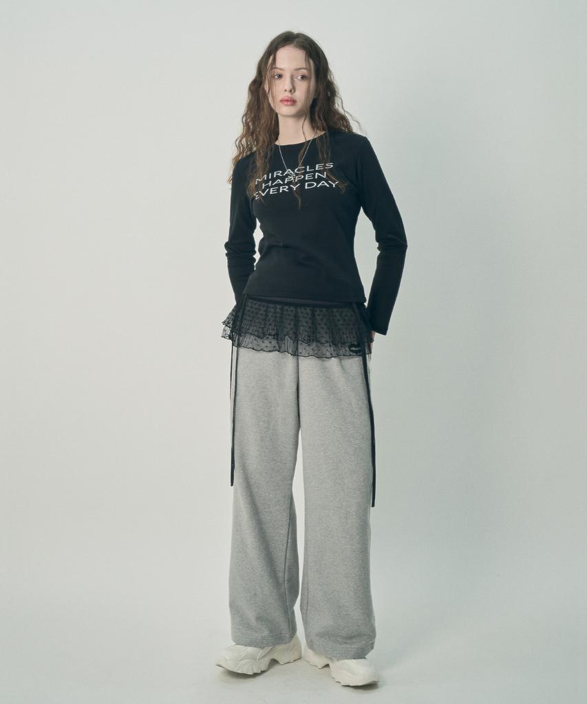 Mihebeu Slogan Long Sleeve Black