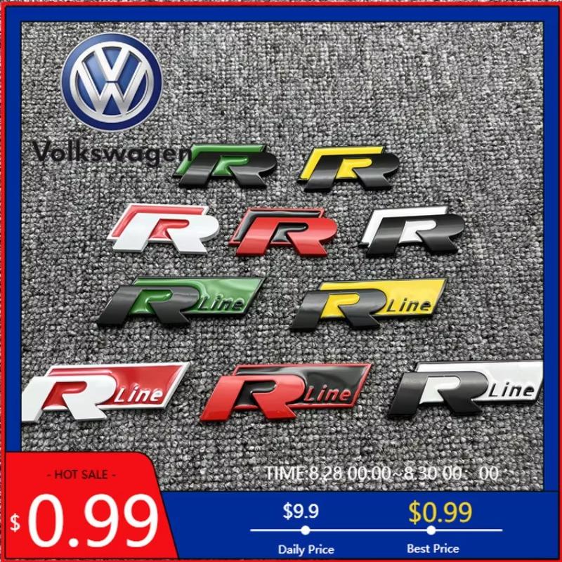 BRT1 VW 2026 Hot 3D Metal for Volkswagen Rline Golf Jetta Polo Passat B5 B6 Touareg Bora Beetle Car Grille Badge Side Trunk Emblem St ko2