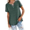 Spring Summer Style Jacket V-neck Short Sleeve Pocket Loose T-shirt Woman