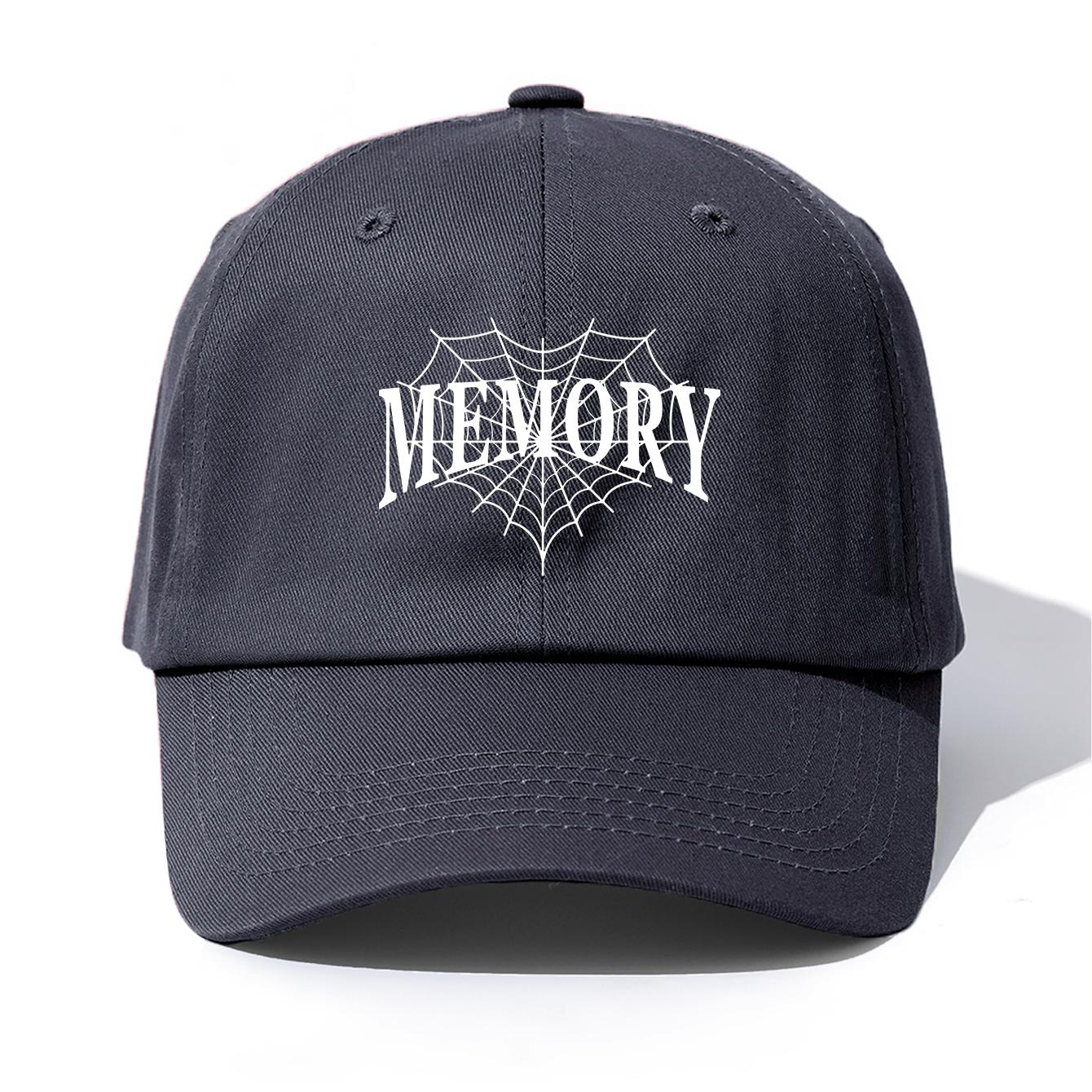 

1pc MEMORY Print Baseball Cap for Adults Minimalist Retro Style Casual Soft Adjustable Dad Hat Perfect As Gift