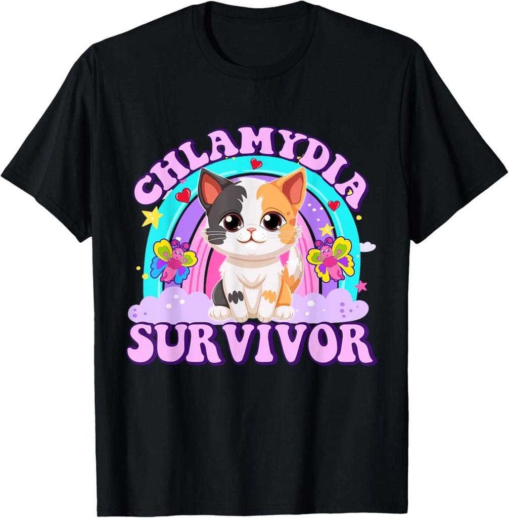 Pisică supraviețuitoare Chlamydia Meme Tricouri amuzante pentru bărbați Cadou cu umor pentru adulți Tricou unisex