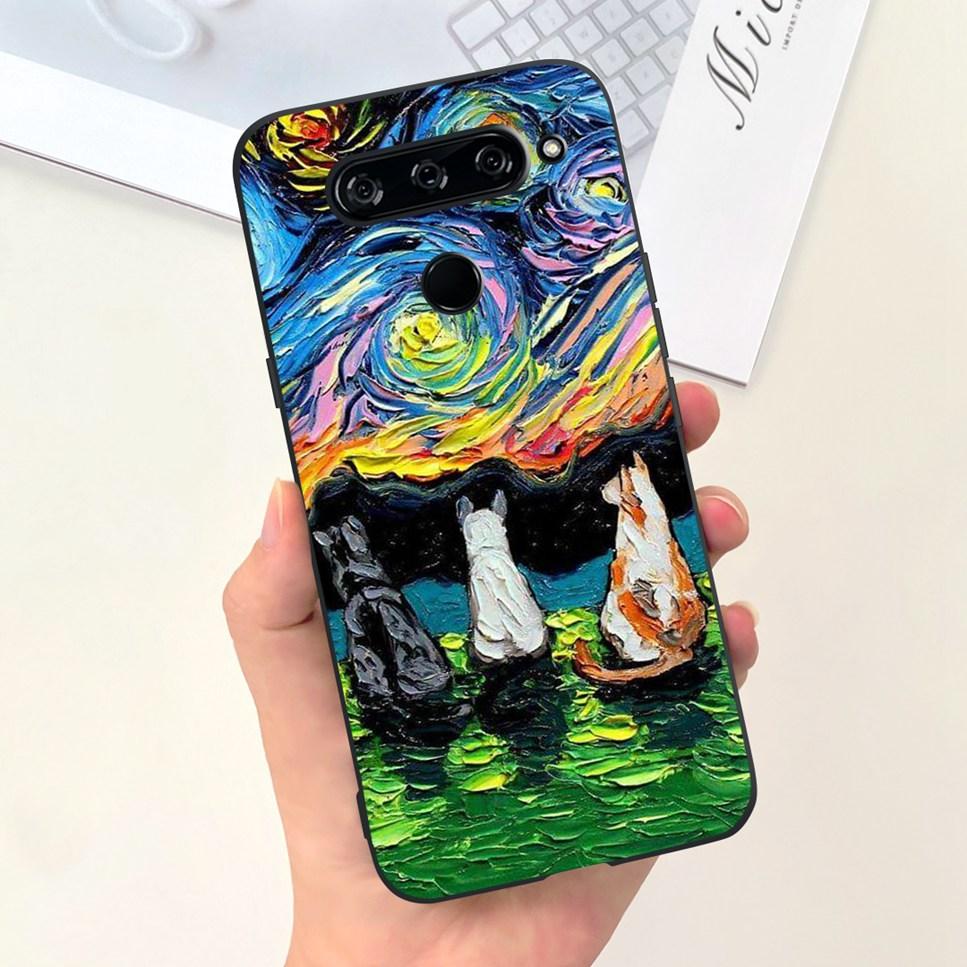 Case For LG V40 ThinQ Cartoon Astronaut Dinosaur Soft Silicon Black Cover For LG V50 V50S ThinQ 5G LG V30 2017 Bumper Phone Case