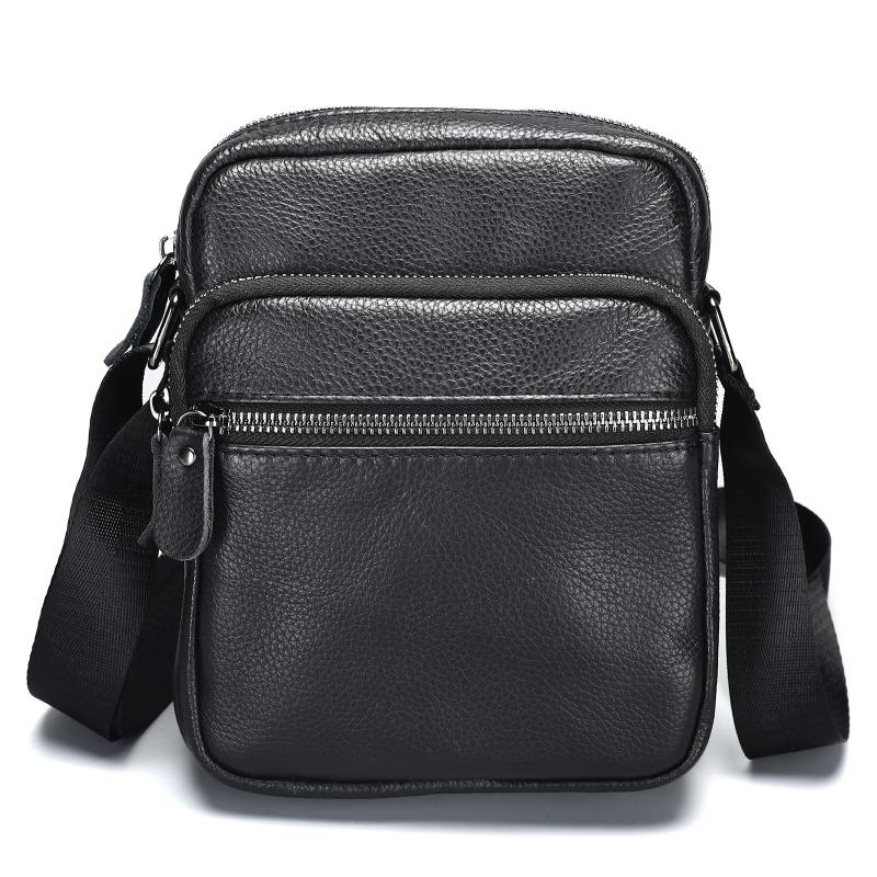 Leather Shoulder Bag Men's Premium Layer Leather Vertical Business Commuter Bag Men's Casual Crossbody Bag Men's Bag