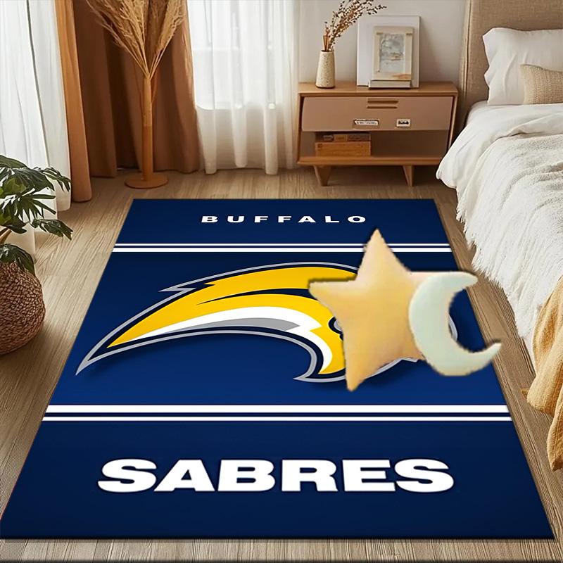 Buffalo Team Spirit Floor Mat for Living Room, Game Rooms, Office, Bedroom, Office Floor Mat Playful Design, Christmas Fan Gifts