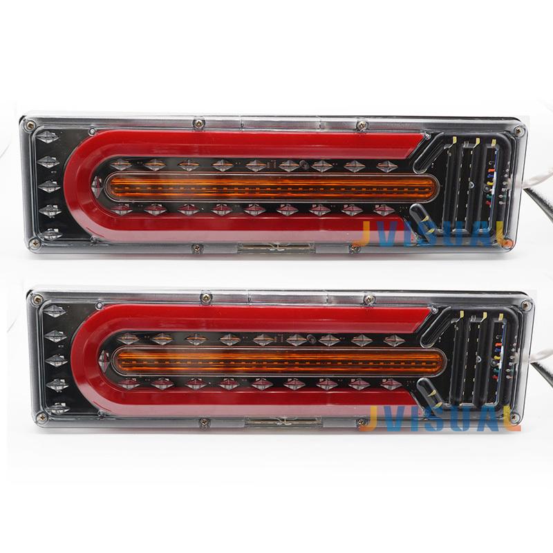24V Waterproof LED Rear Tail Stop Reverse Indicator Light Truck Trailer Caravan Van Lamp Brake Reversing Traffic FogLamp