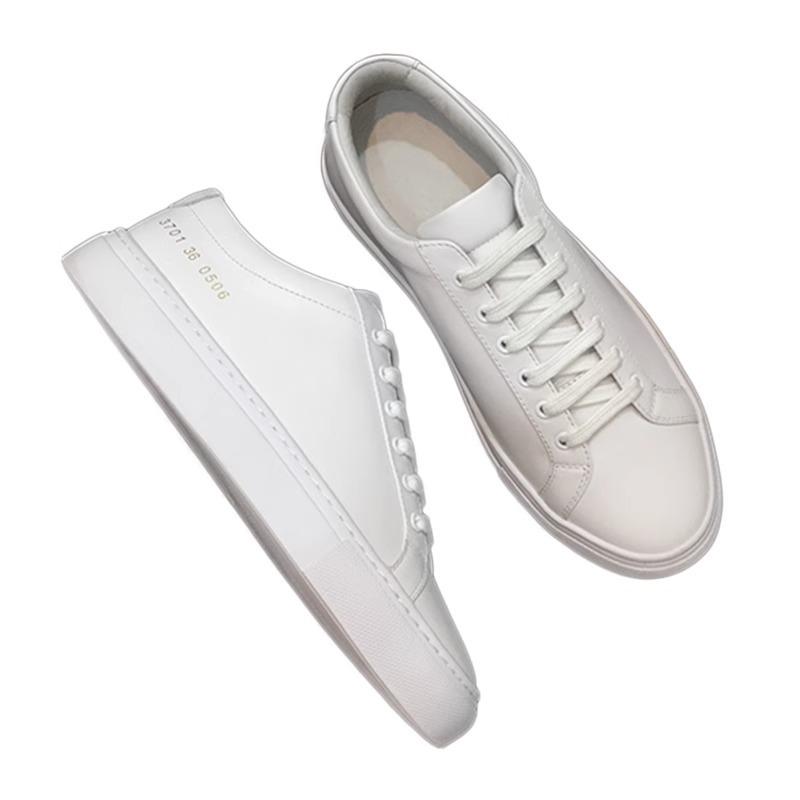 New little white shoes women's shoes flat leather casual shoes single shoes classic versatile couple board shoes women