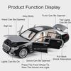 1:24 Maybach S680 Gle350 Car Toys Diecast Alloy Model Sound Light Pull Back Doors Opened Front Wheel Steering Vehices Kids Gift