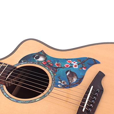 Pickguard Universel Folk Guitare Acoustique Motif Oiseau d'Amour Autocollant Pickguard pour Guitare 40-41 pouces