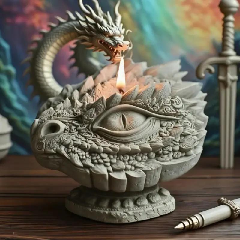 

Dragon Eye Scented Candle Silicone Mold Top Quality DIY Halloween Craft Animal Ornament Handmade Plaster Mould for Decorative