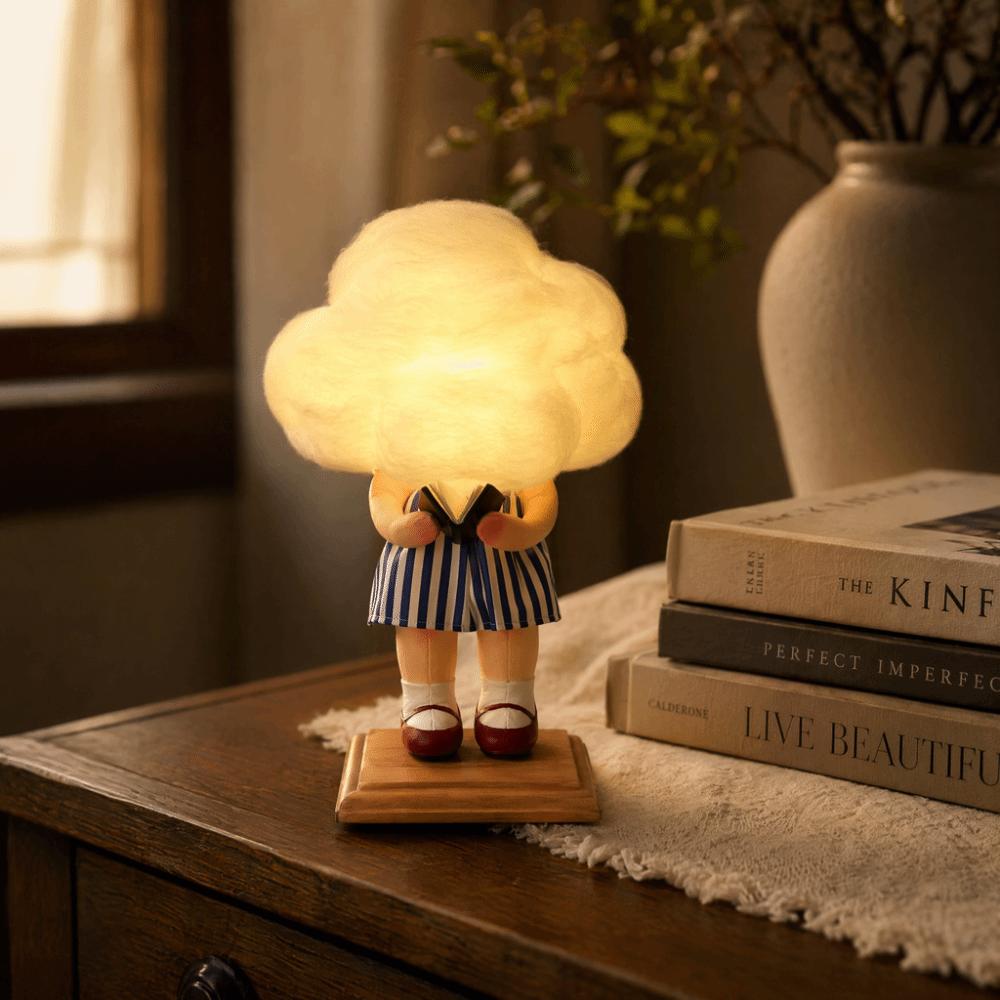 Handmade Wool Felt Glowing Cloud Felt Craft Kit Complete DIY Set Creative Needle Felting Material LED Light Up Cloud Ornament